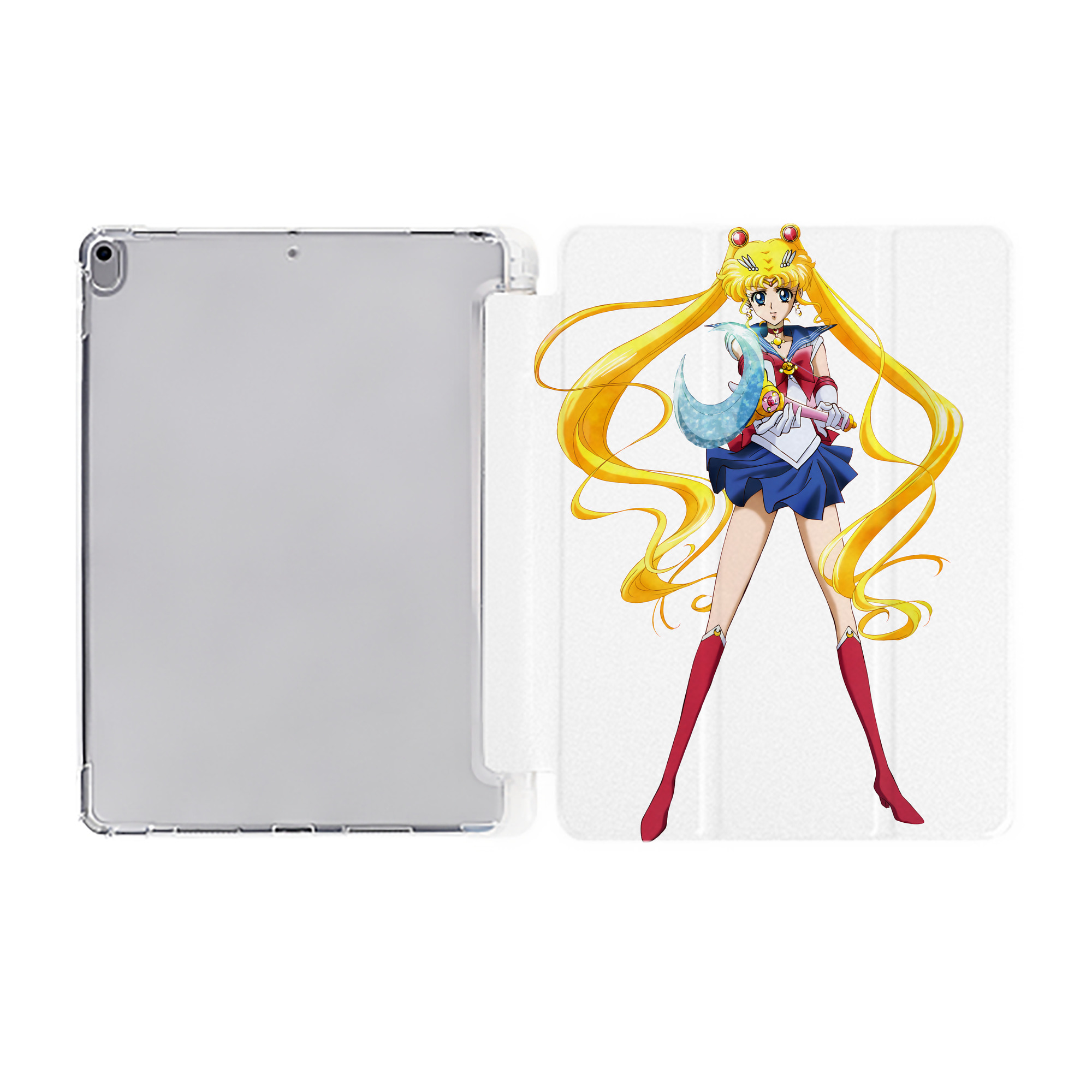 （画像用） 美少女戦士セーラームーン 月野 うさぎ つきの うさぎ Sailor Moon Tsukino Usagi IPad ケース ペン収納付き 三つ折りスタンド PUレザー×シリコン 対応機種9.5/10.5/10.9インチ